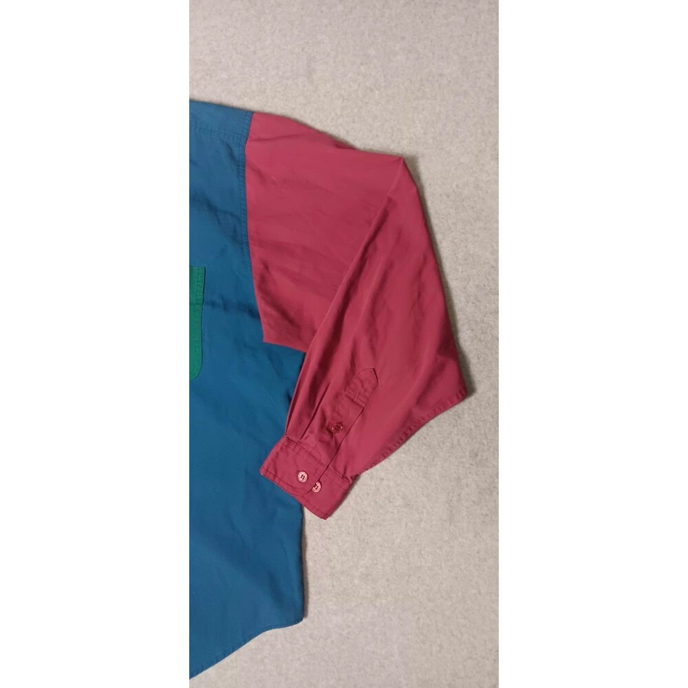 Vtg Cabin Creek 90s Colorblock Button Up Mens XL Retro Fresh Prince Hip Hop Swag - Picture 5 of 12